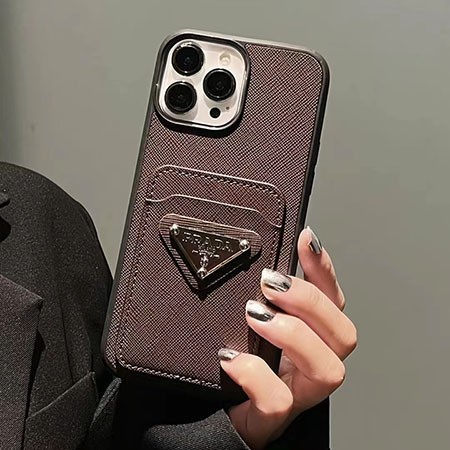 prada  ケース iPhone 14 背面にカード入れ付き